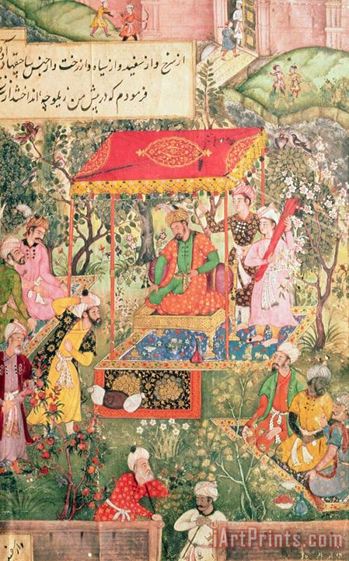 Indian School The Mogul Emperor Babur Art Print