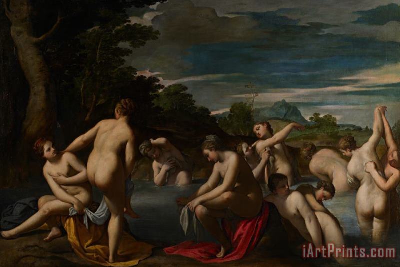 Nymphs At The Bath painting - Ippolito Scarsella Nymphs At The Bath Art Print