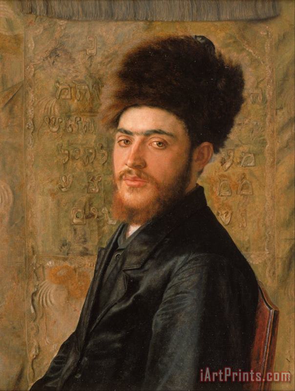 Isidor Kaufmann Man with Fur Hat Art Print