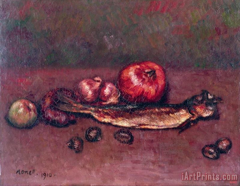Isidre Nonell Still Life with Onions And Herring Art Print