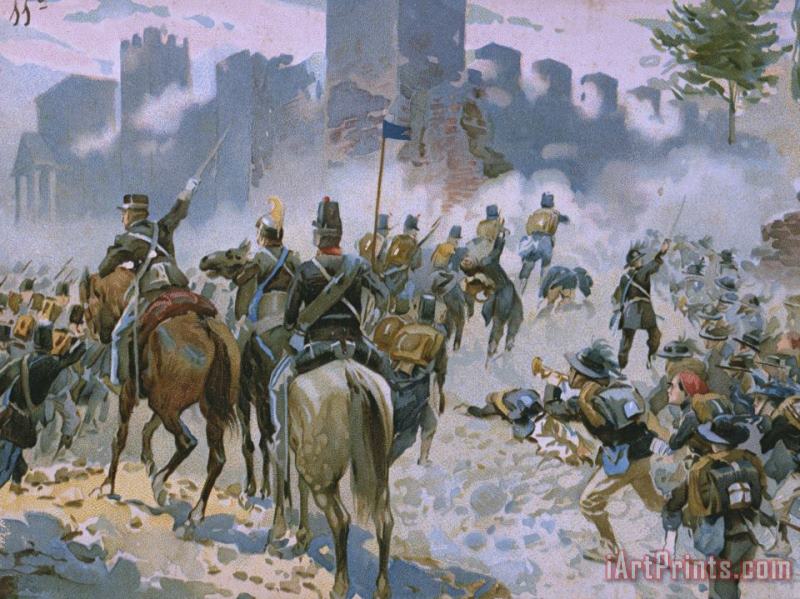Battle of Solferino and San Martino painting - Italian School Battle of Solferino and San Martino Art Print