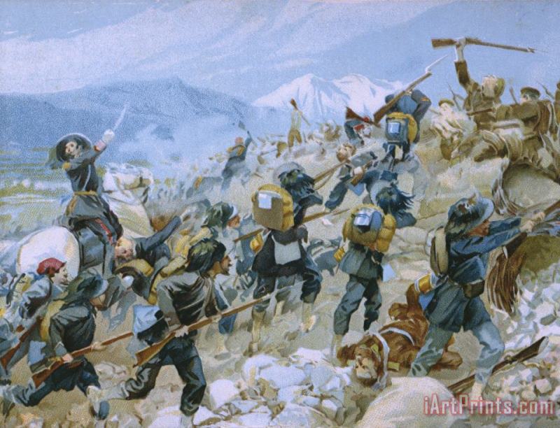Italian School Crimean War and The Battle of Chernaya Art Painting