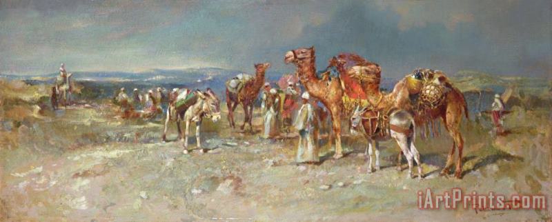 The Arab Caravan painting - Italian School The Arab Caravan Art Print