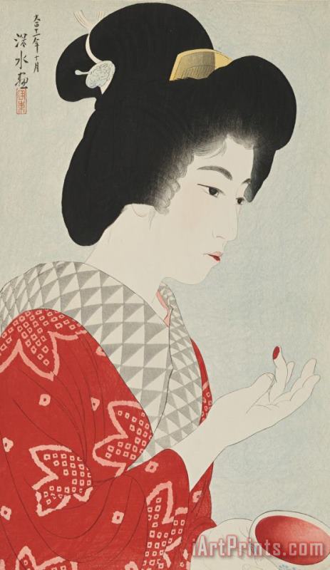 Ito Shinsui Rouging The Lips (kuchibeni) Art Print