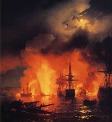 Ivan Constantinovich Aivazovsky Battle of Cesme at Night
