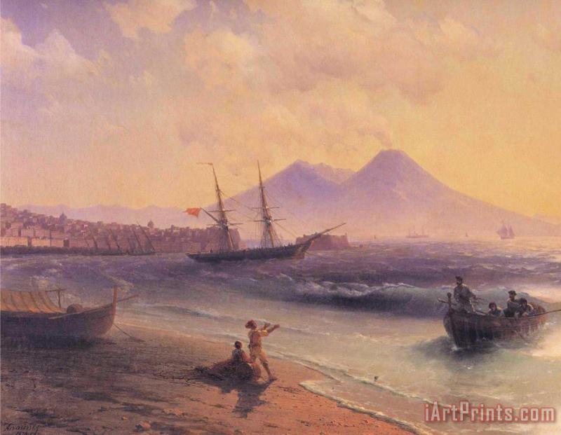 Ivan Constantinovich Aivazovsky Fishermen Returning Near Naples Detail Art Painting