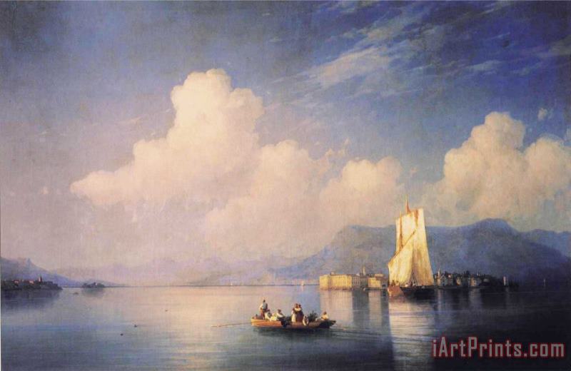 Ivan Constantinovich Aivazovsky Lake Maggiore in The Evening Art Painting