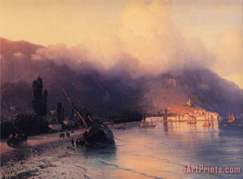 View of Yalta Detail painting - Ivan Constantinovich Aivazovsky View of Yalta Detail Art Print