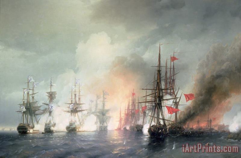 Ivan Konstantinovich Aivazovsky Russian Turkish Sea Battle of Sinop Art Print