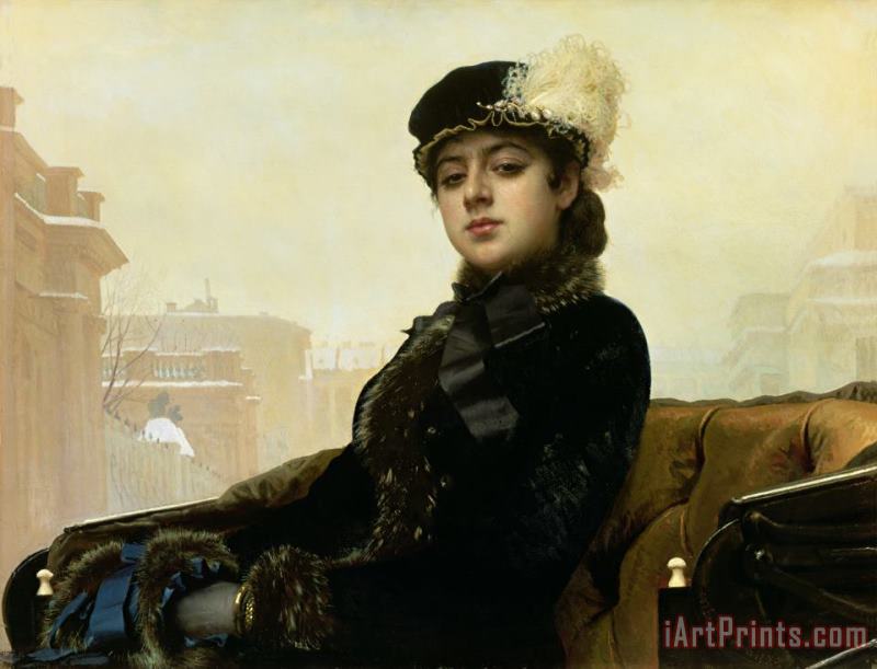 Portrait of an Unknown Woman painting - Ivan Nikolaevich Kramskoy Portrait of an Unknown Woman Art Print