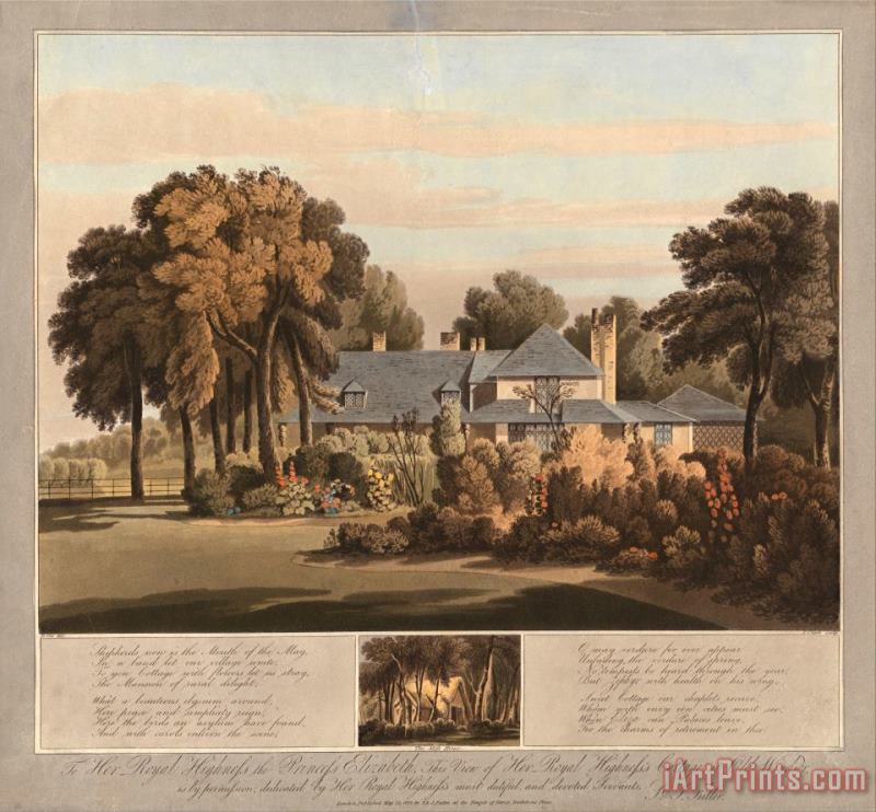 J. Clark View of Hrh The Princess Elizabeth's Cottage at Old Windsor with a View of The Moss House Below 2 Art Painting