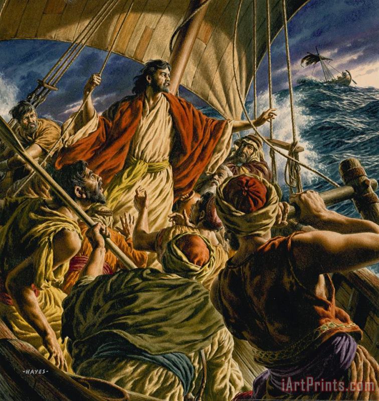 Christ on the Sea of Galilee painting - Jack Hayes Christ on the Sea of Galilee Art Print