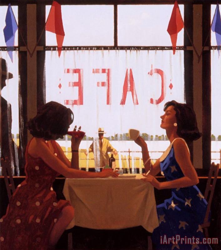 Cafe Days, 1995 painting - Jack Vettriano Cafe Days, 1995 Art Print