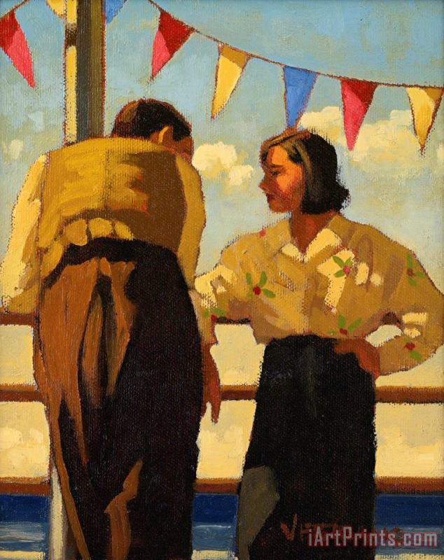 Couple on The Promenade, 1993 painting - Jack Vettriano Couple on The Promenade, 1993 Art Print