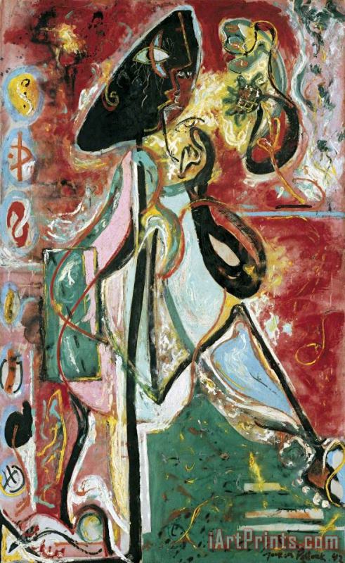 Jackson Pollock Moon Woman Art Painting