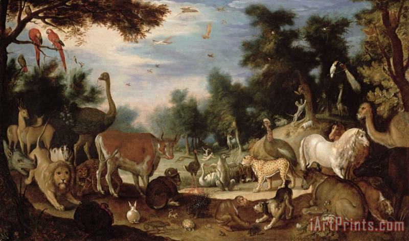 Garden of Eden painting - Jacob Bouttats Garden of Eden Art Print