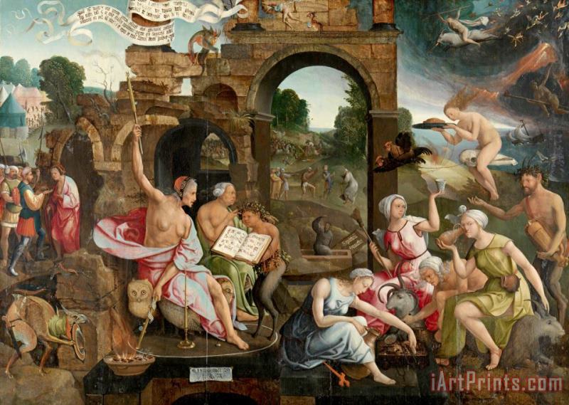 Saul And The Witch of Endor painting - Jacob Cornelisz. van Oostsanen Saul And The Witch of Endor Art Print
