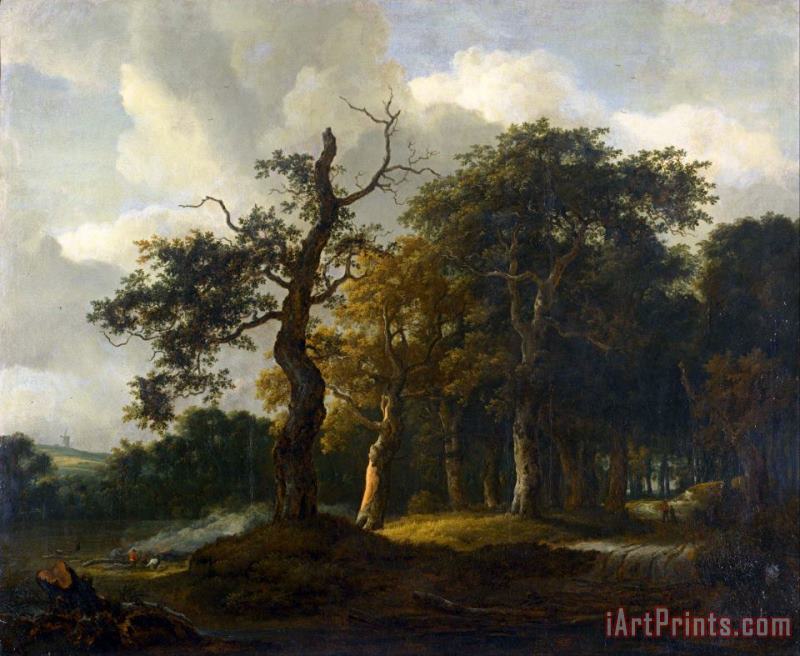 Jacob Isaacksz. van Ruisdael A Road Through an Oak Wood Art Print