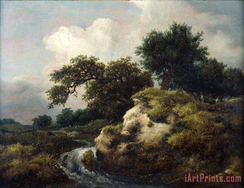 Jacob Isaacksz. van Ruisdael Landscape with Dune And Small Waterfall Art Painting