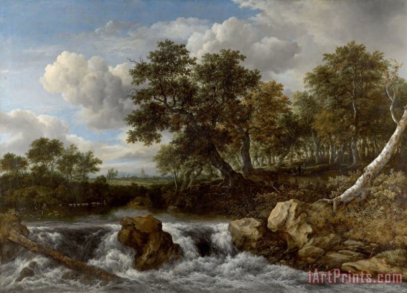 Landscape with Waterfall painting - Jacob Isaacksz. Van Ruisdael Landscape with Waterfall Art Print