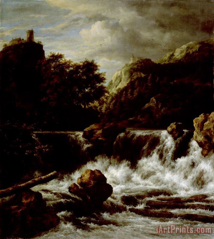 Mountainous Landscape with Waterfall painting - Jacob Isaacksz. Van Ruisdael Mountainous Landscape with Waterfall Art Print