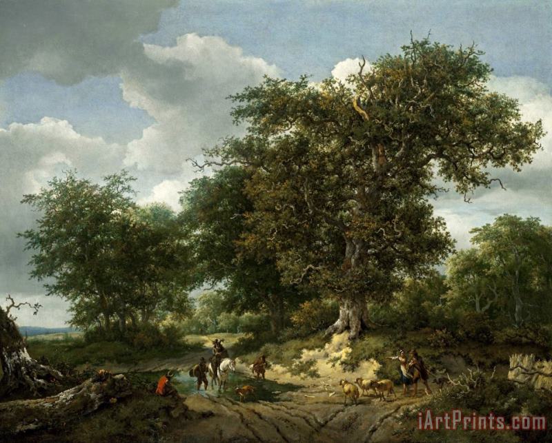 The Great Oak painting - Jacob Isaacksz. Van Ruisdael The Great Oak Art Print