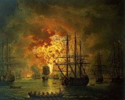 Jacob Philippe Hackert The Destruction Of The Turkish Fleet At The Bay Of Chesma