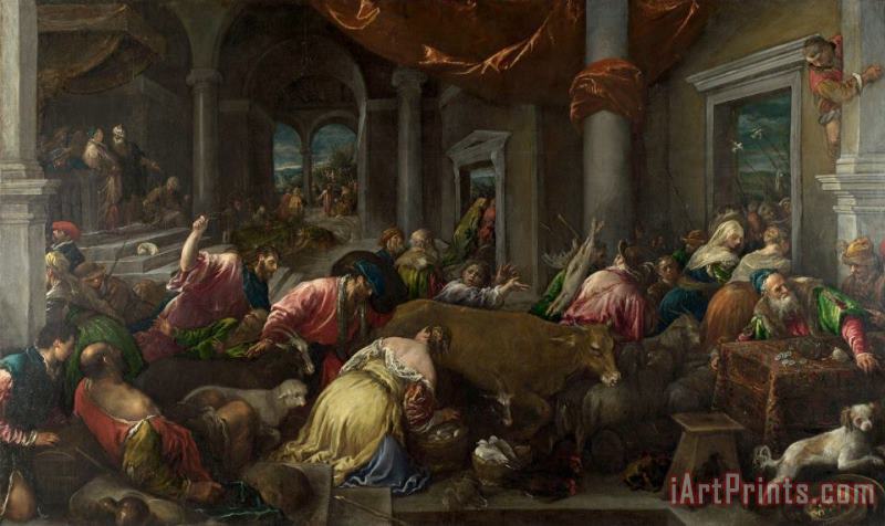 Jacopo Bassano and workshop The Purification of The Temple Art Painting