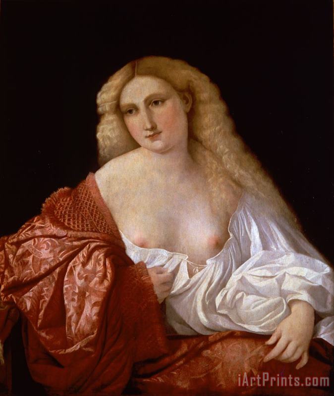 Jacopo Negretti called Palma the Elder Portrait of a Woman Know As Portrait of a Courtsesan Art Painting