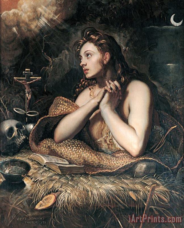 Jacopo Robusti Tintoretto Penitent Magdalene Art Painting