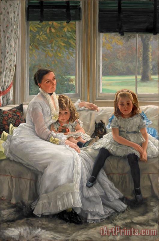 Jacques Joseph Tissot  Portrait of Mrs Catherine Smith Gill And Two of Her Children Art Print