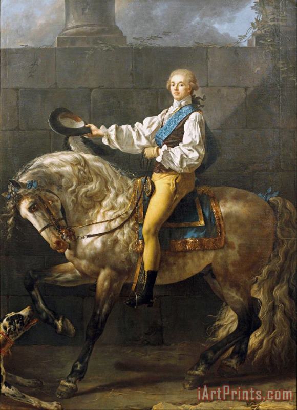 Jacques Louis David Equestrian Portrait of Stanislaw Kostka Potocki Art Painting