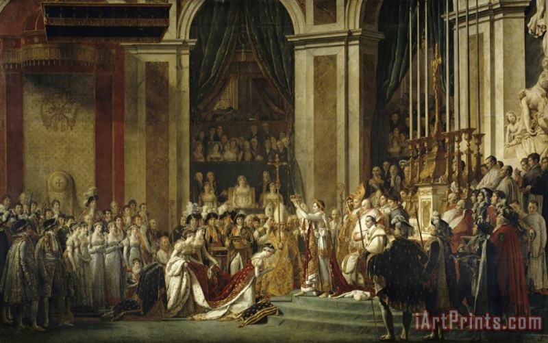 Jacques Louis David Sacre De L'empereur Napoleon Et Couronnement De L'imperatrice Josephine a Notre Dame, Le 2 Decembre 1804 Art Painting
