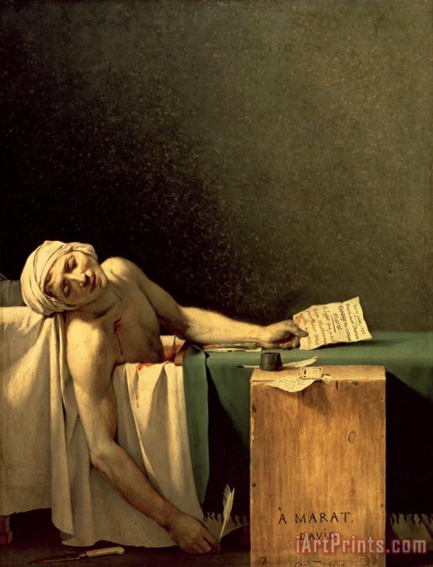 The Death of Marat painting - Jacques Louis David The Death of Marat Art Print