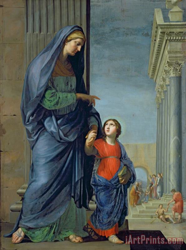 Jacques Stella Saint Anne Leading the Virgin to the Temple Art Painting