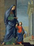 Cartouche with The Virgin And Child And Saint Anne Prints - Saint Anne Leading the Virgin to the Temple by Jacques Stella