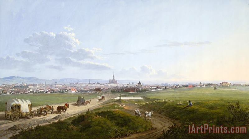 Jakob Alt View of Vienna From The Spinner on The Cross, 1817 Art Painting