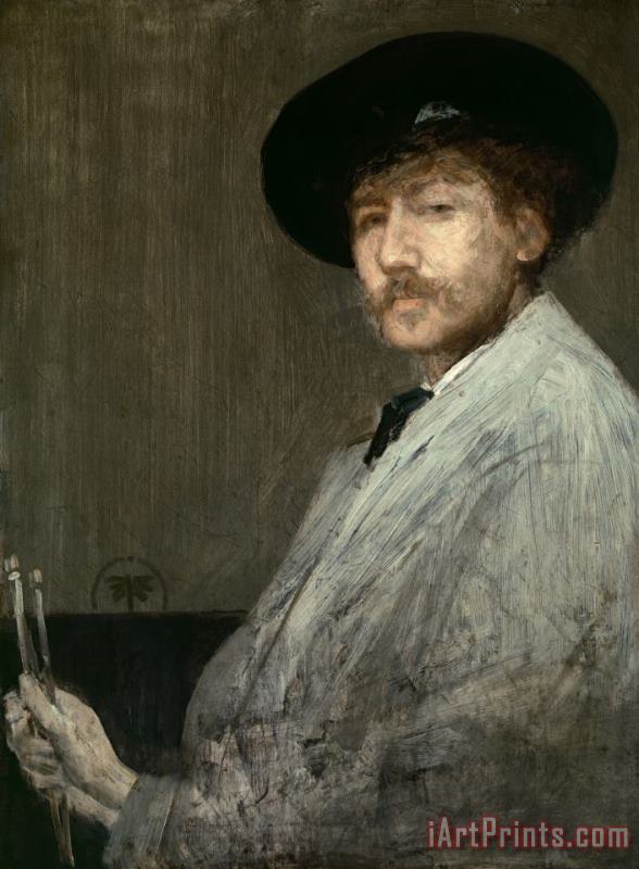 James Abbott McNeill Whistler Arrangement in Gray: Portrait of The Painter Art Painting