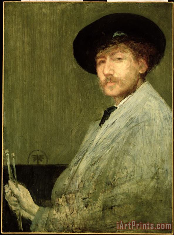 James Abbott McNeill Whistler Arrangement in Grey - Portrait of the Painter Art Print