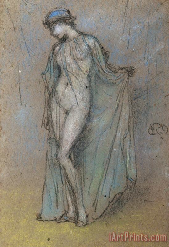 Female Nude with Diaphanous Gown painting - James Abbott McNeill Whistler Female Nude with Diaphanous Gown Art Print