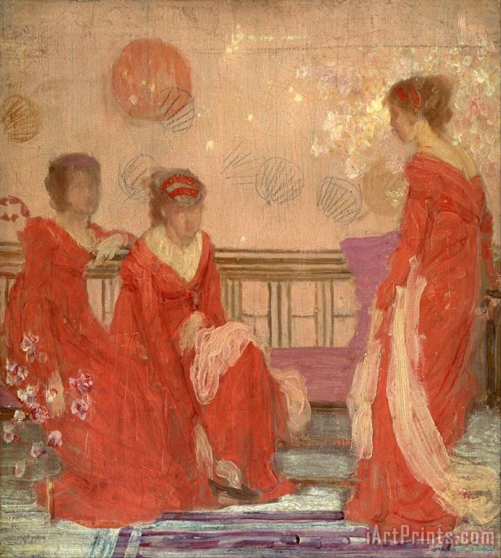 Harmony in Flesh Colour And Red painting - James Abbott McNeill Whistler Harmony in Flesh Colour And Red Art Print