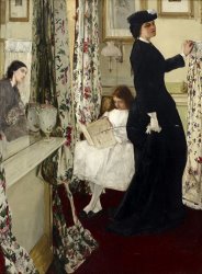 James Abbott McNeill Whistler Harmony in Green And Rose The Music Room painting