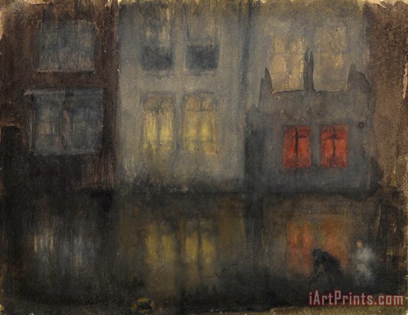 James Abbott McNeill Whistler Nocturne Black And Red鈥攂ack Canal, Holland Art Print