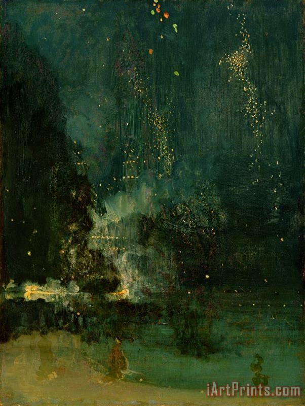 James Abbott McNeill Whistler Nocturne in Black and Gold - the Falling Rocket Art Print