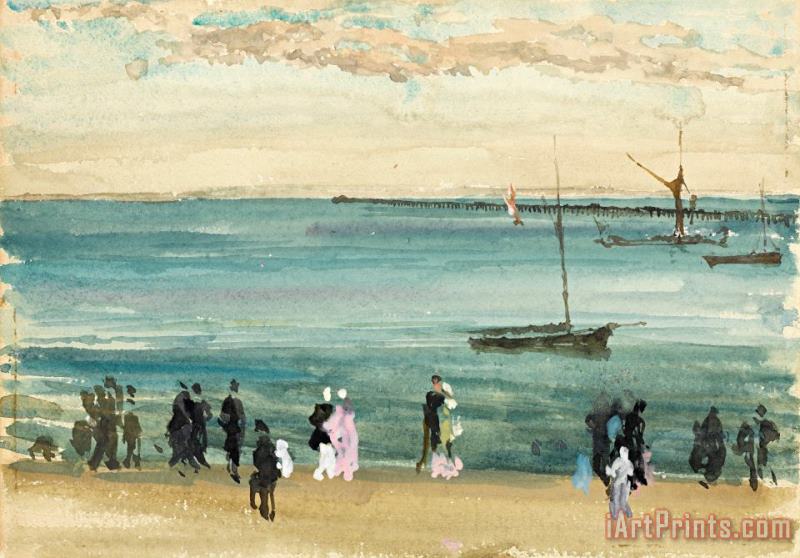 Southend Pier painting - James Abbott McNeill Whistler Southend Pier Art Print