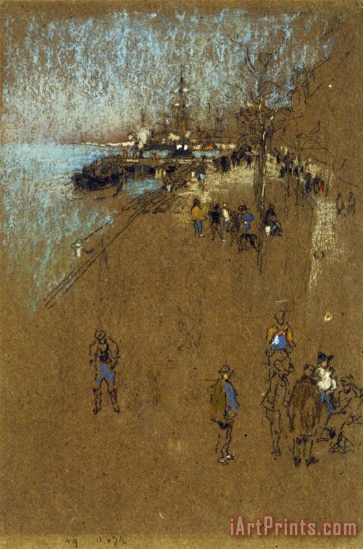 The Zattere: Harmony in Blue And Brown painting - James Abbott McNeill Whistler The Zattere: Harmony in Blue And Brown Art Print