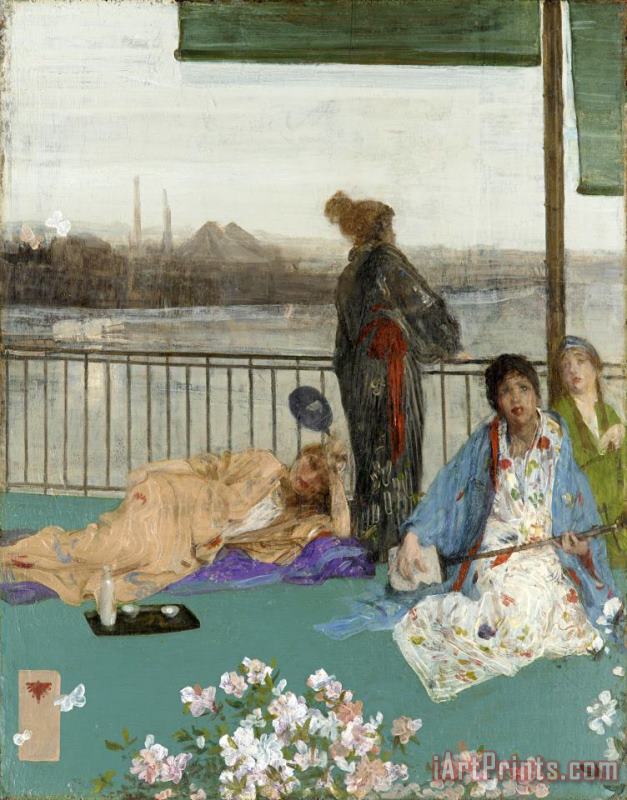 Variations in Flesh Colour And Green鈥攖he Balcony painting - James Abbott McNeill Whistler Variations in Flesh Colour And Green鈥攖he Balcony Art Print