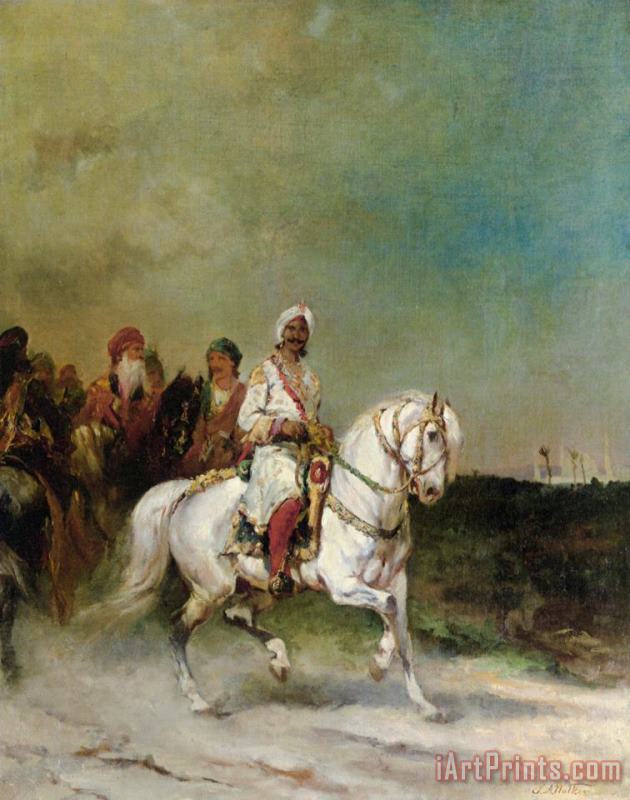 A Maharaja on a White Horse painting - James Alexander Walker A Maharaja on a White Horse Art Print
