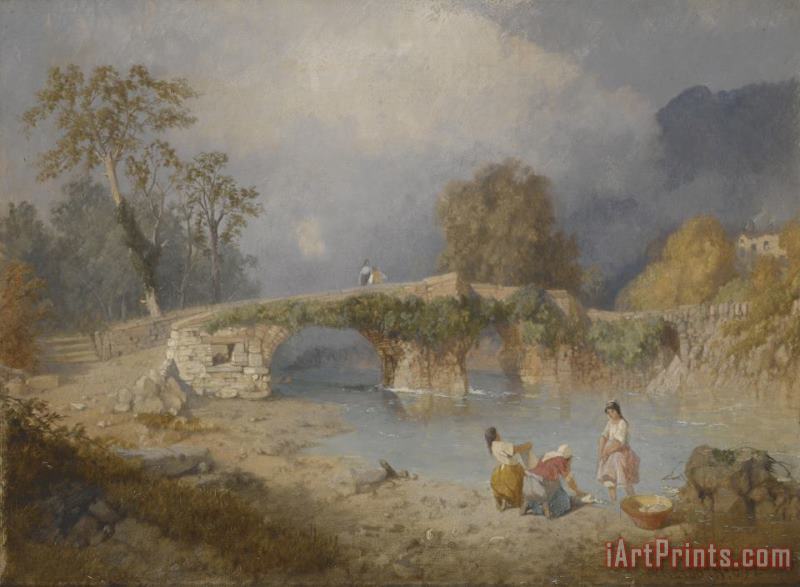 James Baker Pyne Clearing up for Fine Weather Beddgelert North Wales 1867 Art Painting
