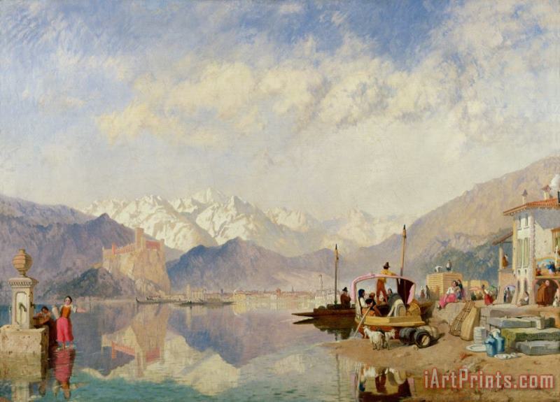 Recollections of the Lago Maggiore Market Day at Pallanza painting - James Baker Pyne Recollections of the Lago Maggiore Market Day at Pallanza Art Print